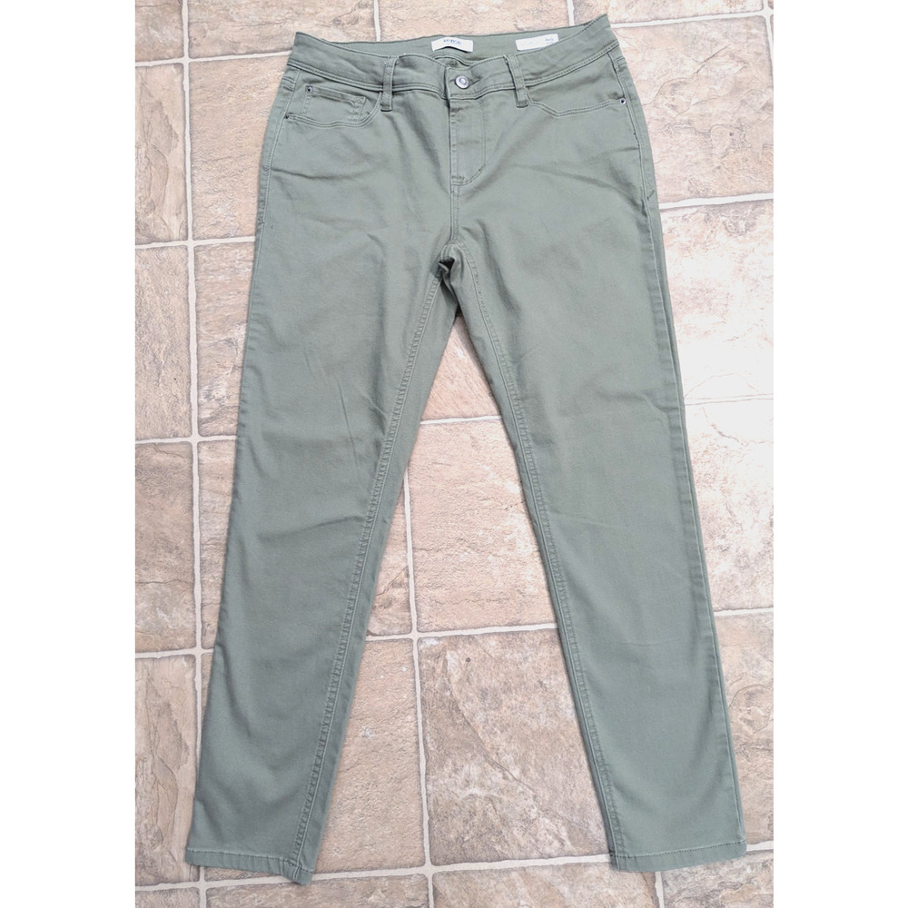 Kensie Jeans sz 6/28 Effortless Ankle Mid Rise Pants stretchy green 3939